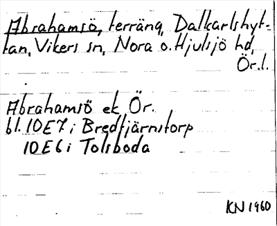 Bild på arkivkortet för arkivposten Abrahamsö