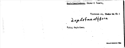 Bild på arkivkortet för arkivposten Aspholmastyckena