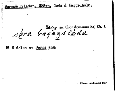 Bild på arkivkortet för arkivposten Bergsängsladan, Södra