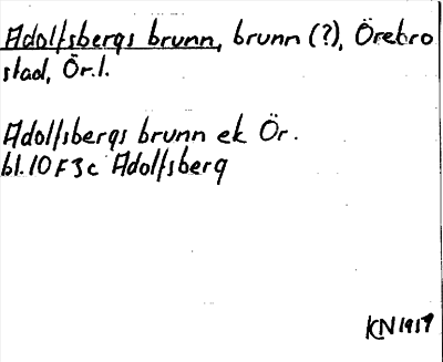 Bild på arkivkortet för arkivposten Adolfsbergs brunn