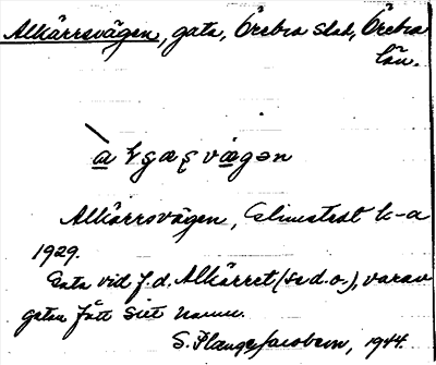 Bild på arkivkortet för arkivposten Alkärrsvägen