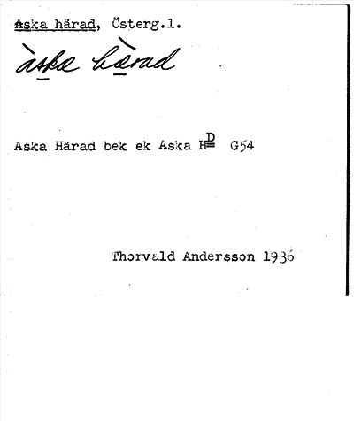 Bild på arkivkortet för arkivposten Aska härad