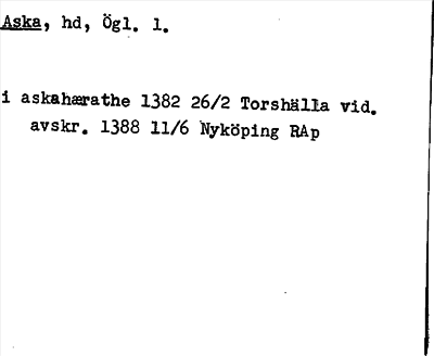 Bild på arkivkortet för arkivposten Aska