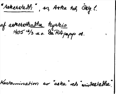 Bild på arkivkortet för arkivposten »Askerstadh»