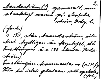 Bild på arkivkortet för arkivposten baadaström(?)