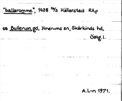 Bild på arkivkortet för arkivposten »ballaromme», se Bullerum