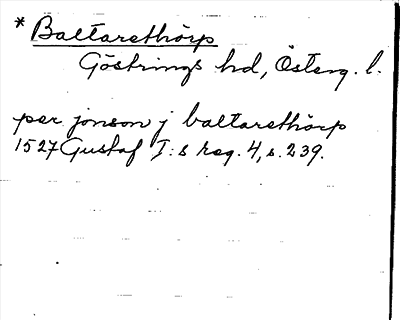Bild på arkivkortet för arkivposten *Baltarethörp