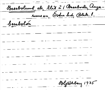 Bild på arkivkortet för arkivposten Besebolund