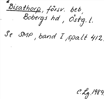 Bild på arkivkortet för arkivposten *Bisathorp
