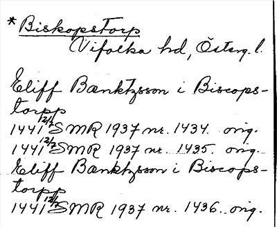 Bild på arkivkortet för arkivposten *Biskopstorp