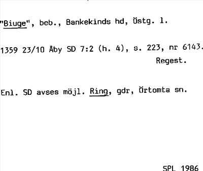 Bild på arkivkortet för arkivposten »Biuge»