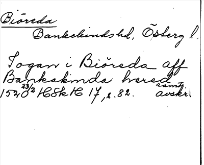Bild på arkivkortet för arkivposten Biöreda