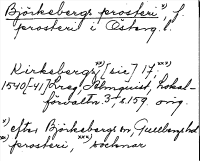 Bild på arkivkortet för arkivposten Björkebergs prosteri