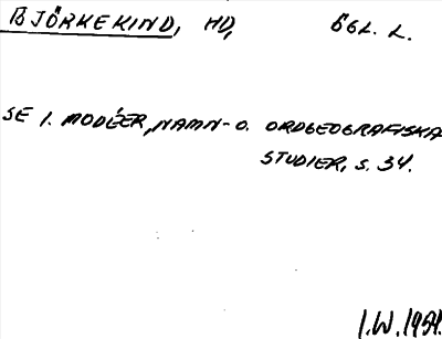 Bild på arkivkortet för arkivposten Björkekind