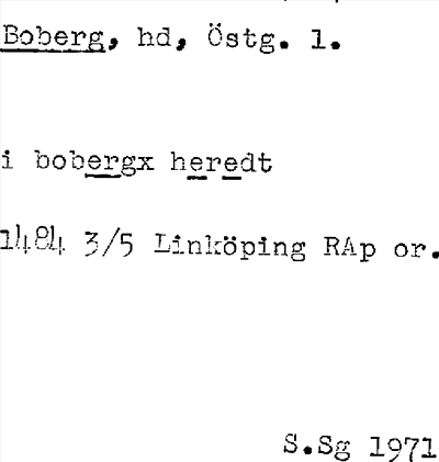 Bild på arkivkortet för arkivposten Boberg