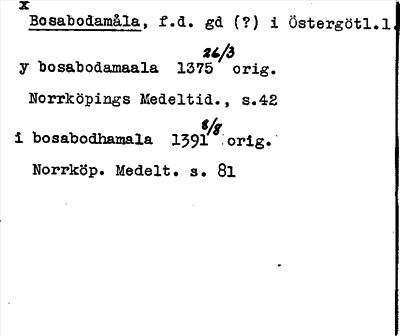 Bild på arkivkortet för arkivposten *Bosabodamåla
