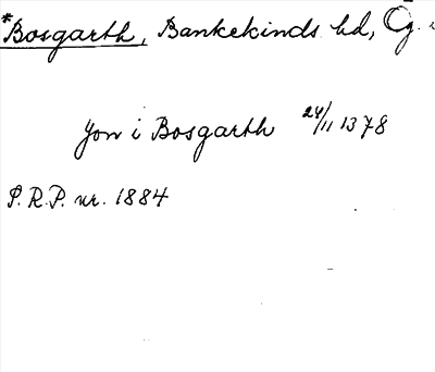 Bild på arkivkortet för arkivposten *Bosgarth