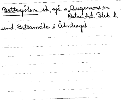 Bild på arkivkortet för arkivposten Bettagölen