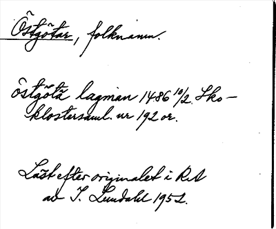 Bild på arkivkortet för arkivposten Östgötar