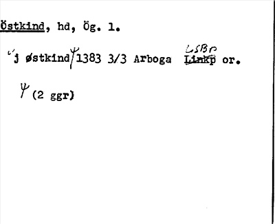 Bild på arkivkortet för arkivposten Östkind
