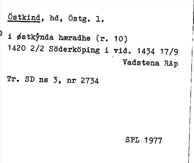 Bild på arkivkortet för arkivposten Östkind