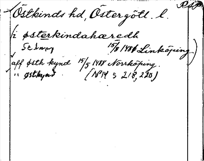 Bild på arkivkortet för arkivposten Östkinds hd