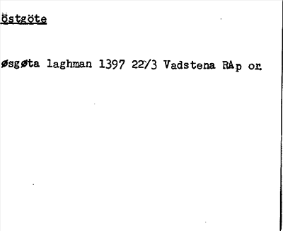 Bild på arkivkortet för arkivposten östgöte