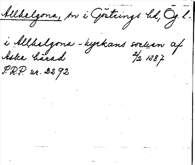 Bild på arkivkortet för arkivposten Allhelgona