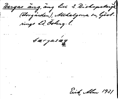 Bild på arkivkortet för arkivposten Bergas äng