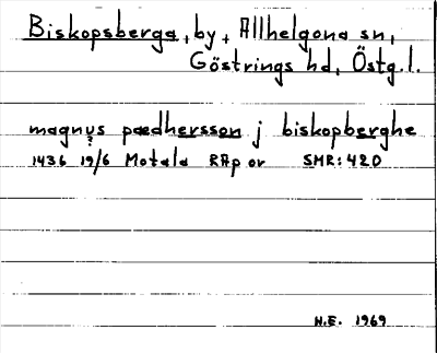 Bild på arkivkortet för arkivposten Biskopsberga