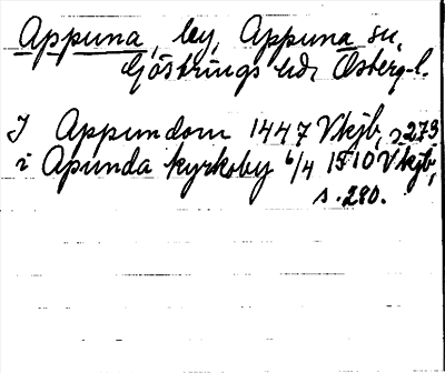 Bild på arkivkortet för arkivposten Appuna