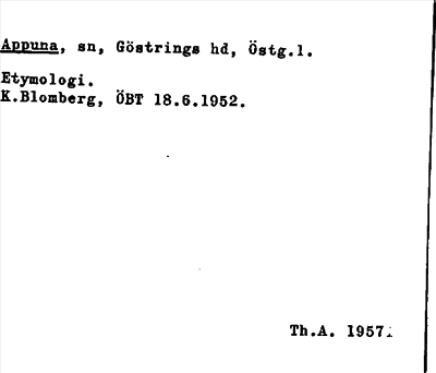 Bild på arkivkortet för arkivposten Appuna