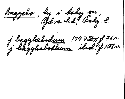 Bild på arkivkortet för arkivposten Baggebo