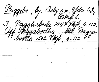 Bild på arkivkortet för arkivposten Baggebo