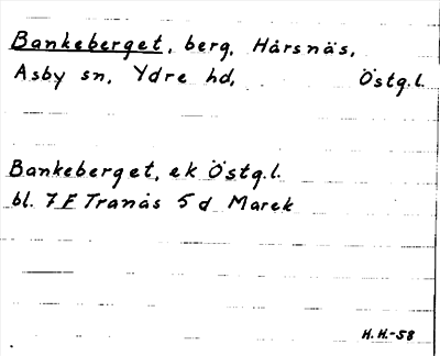 Bild på arkivkortet för arkivposten Bankeberget