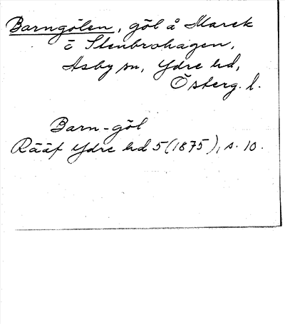 Bild på arkivkortet för arkivposten Barngölen
