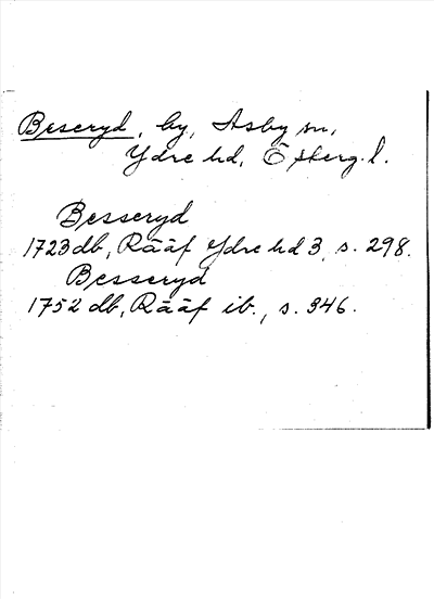 Bild på arkivkortet för arkivposten Beseryd
