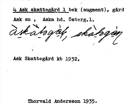 Bild på arkivkortet för arkivposten Ask skattegård