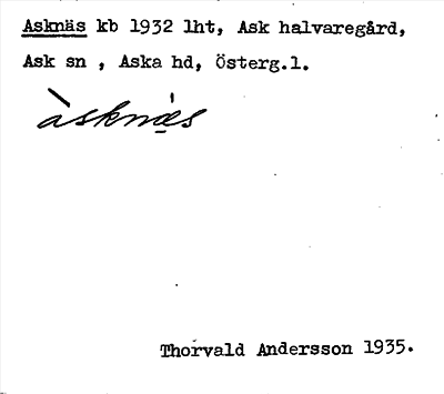 Bild på arkivkortet för arkivposten Asknäs