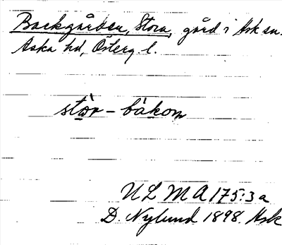 Bild på arkivkortet för arkivposten Backgården, Stora