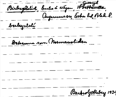 Bild på arkivkortet för arkivposten Birkegölslid