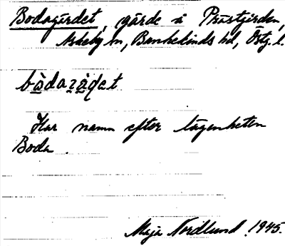 Bild på arkivkortet för arkivposten Bodagärdet