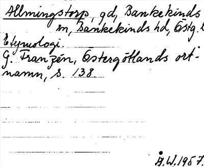 Bild på arkivkortet för arkivposten Almingstorp