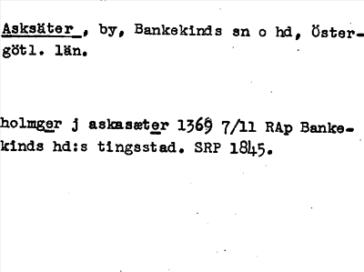 Bild på arkivkortet för arkivposten Asksäter