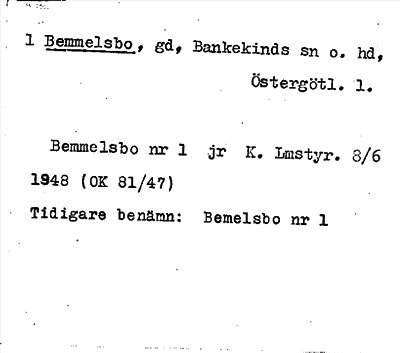 Bild på arkivkortet för arkivposten Bemmelsbo