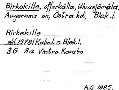 Bild på arkivkortet för arkivposten Birkekille