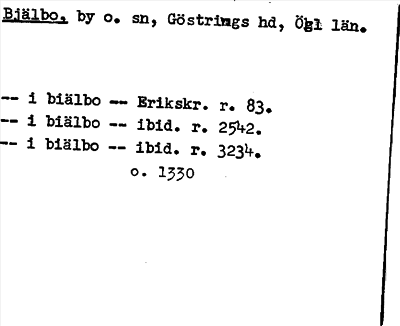 Bild på arkivkortet för arkivposten Bjälbo
