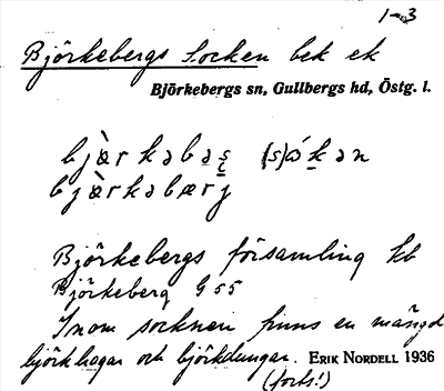 Bild på arkivkortet för arkivposten Björkebergs Socken