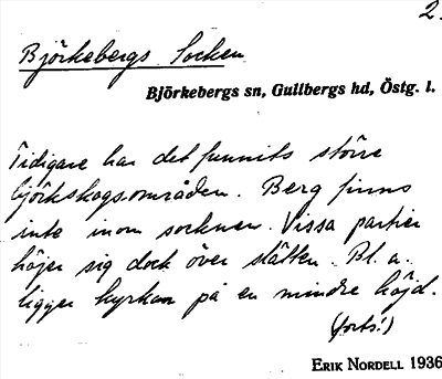 Bild på arkivkortet för arkivposten Björkebergs Socken