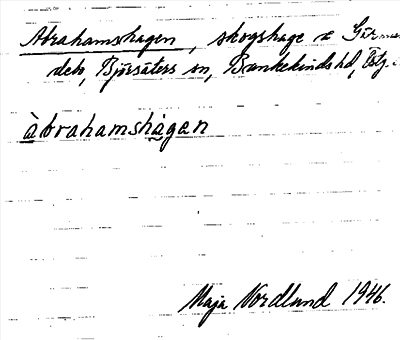 Bild på arkivkortet för arkivposten Abrahamshagen